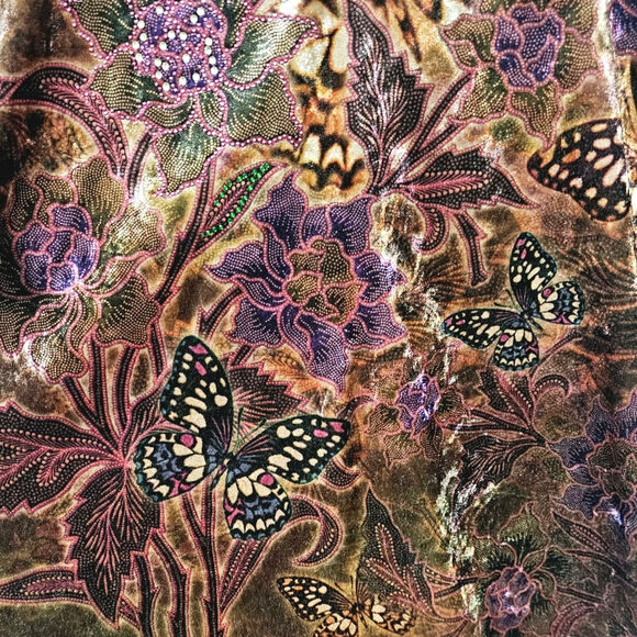 Essentials Velvet Blouse Women's Size 0X Embellished Butterflies Y2K Boho-chic - Picture 4 of 8